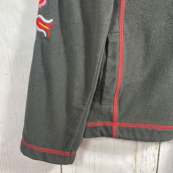 Sundance Womens Embroidered Boho Floral Fleece Gray Zip Fleece Pockets Jacket - Picture 10 of 15